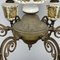 Large Vintage Porcelain & Brass Chandelier with 6 Lights, Italy, 1950s 6