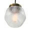 Vintage Industrial Frosted Glass & Brass Pendant Lamp, Image 3