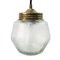 Lámpara colgante industrial vintage de vidrio esmerilado y latón, Imagen 4