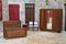Art Deco Bedroom Set in Walnut Carved with Flowers, 1920s, Set of 5 1