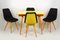 Mid-Century Grey & Yellow Chairs from Drevovyroba Ostrava, 1960s, Set of 4 2