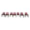 Model 121 Dining Chairs in English Red Leather and Walnut by Afra and Tobia Scarpa for Cassina, 1967, Set of 10 2