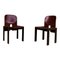 Model 121 Dining Chairs in English Red Leather and Walnut by Afra and Tobia Scarpa for Cassina, 1967, Set of 10 13