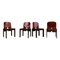 Model 121 Dining Chairs in English Red Leather and Walnut by Afra and Tobia Scarpa for Cassina, 1967, Set of 10 12