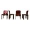 Modell 121 Esszimmerstühle aus rotem Leder & Nussholz von Afra und Tobia Scarpa für Cassina, 1967, 10er Set 9