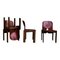 Model 121 Dining Chairs in English Red Leather and Walnut by Afra and Tobia Scarpa for Cassina, 1967, Set of 10 10