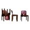 Modell 121 Esszimmerstühle aus rotem Leder & Nussholz von Afra und Tobia Scarpa für Cassina, 1967, 10er Set 10