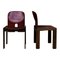 Model 121 Dining Chairs in English Red Leather and Walnut by Afra and Tobia Scarpa for Cassina, 1967, Set of 10 14