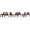 Model 121 Dining Chairs in English Red Leather and Walnut by Afra and Tobia Scarpa for Cassina, 1967, Set of 10 3