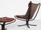 Falcon Chair and Ottoman in Cognac Leather by Sigurd Ressell for Vatne Möbler, Set of 2 4