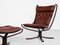 Falcon Chair and Ottoman in Cognac Leather by Sigurd Ressell for Vatne Möbler, Set of 2 3