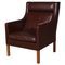 Model 2431 Lounge Chair in Brown Leather by Børge Mogensen for Fredericia 1