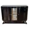 Small Art Deco Sideboard / Buffet with Black Lacquer and Nickel, France, 1925, Image 1