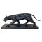 Art Deco Bronze and Marble Panther Sculpture by Jean Martel, France, 1930s 1