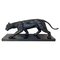 Art Deco Bronze and Marble Panther Sculpture by Jean Martel, France, 1930s, Image 1