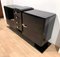 Art Deco Sideboard / Buffet in Black Lacquer, Nickel and Mahogany, France, 1930s 5