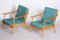 Blue Beech Armchairs, 1950s, Set of 2, Image 9