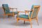 Blue Beech Armchairs, 1950s, Set of 2 10