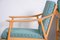 Blue Beech Armchairs, 1950s, Set of 2 6