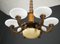 Large Wood and Glass Art Deco Chandelier, 1930s 9