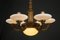 Large Wood and Glass Art Deco Chandelier, 1930s, Image 2