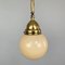 Vintage Brass and Opal Glass Long Pendant, 1930s 3
