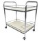 Vintage Chrome and Plywood Serving Cart, 1980s, Image 1