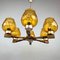 Mid-Century Wood and Glass Chandelier, 1970s 3