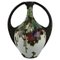 Antike Jugendstil Vase mit handbemalten Blumen und Blattwerk 1