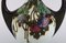 Vaso Art Nouveau antico con foglie e fiori dipinti a mano, Immagine 6