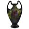 Vase Art Nouveau Antique avec Fleurs et Feuillage Peints à la Main 1