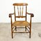 Antique Oak and Elm Wooden Armchair with Cane Seat 6