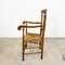 Antique Oak and Elm Wooden Armchair with Cane Seat 5
