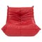 Red Leather Togo Sofa by Michel Ducaroy for Ligne Roset, 1970s, Image 1