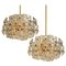 Gold-Plated Brass Crystal Glass Chandeliers from Kinkeldey, 1970s, Set of 2 1