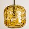 Lampada a sospensione in vetro di Murano ambrato nello stile di Gio Ponti, anni '70, Immagine 3