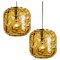 Amber Murano Glass Pendant Light in the style of Gio Ponti, 1970s, Image 1