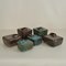 Block Vases in Purple and Turquoise Ceramic from Groeneveldt, Set of 6 2