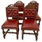 Antique Victorian Carved Oak Dining Chairs, Set of 4 1