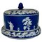 Große antike blaue & weiße Wedgwood Jasperware Käseteller 1