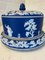 Large Antique Blue & White Wedgwood Jasperware Cheese Dish 8