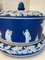 Grand Plat à Fromage Wedgwood Jasperware Antique Bleu et Blanc 11
