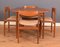 Runder Teak Tisch und Stühle von Ib Kofod Larsen, 5er Set 2
