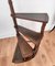 Mid-Century Italian Carved Walnut Wood and Leather Spiral 4-Step Library Ladder, Image 3