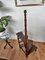 Mid-Century Italian Carved Walnut Wood and Leather Spiral 4-Step Library Ladder 2
