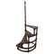 Mid-Century Italian Carved Walnut Wood and Leather Spiral 4-Step Library Ladder, Image 1