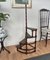 Mid-Century Italian Carved Walnut Wood and Leather Spiral 4-Step Library Ladder, Image 5