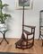 Mid-Century Italian Carved Walnut Wood Spiral 4-Step Library Ladder, Image 4