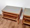 Italian Art Deco Nightstands in Walnut with Glass Top, Set of 2 5