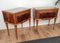 Italian Art Deco Nightstands in Walnut with Glass Top, Set of 2, Image 4